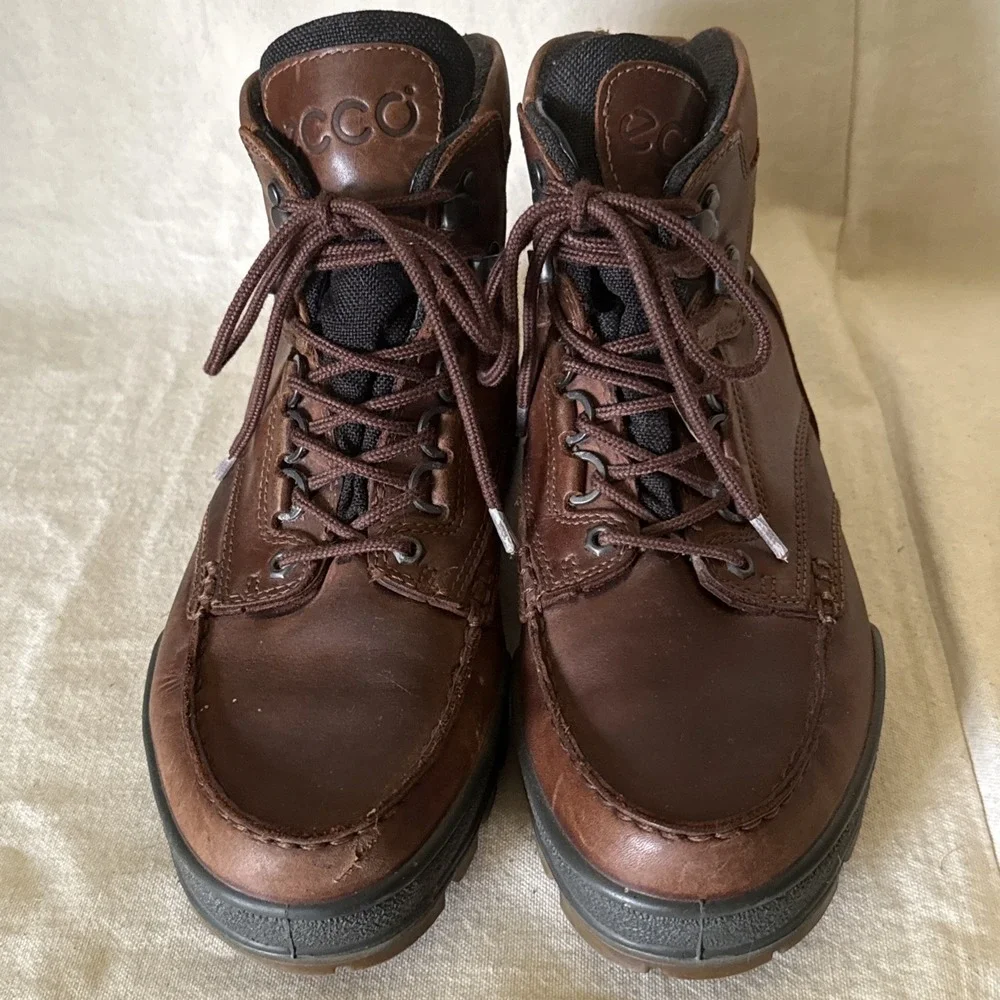 ECCO Rugged Track Gore-Tex Brown Leather Hiking Boots Size 10